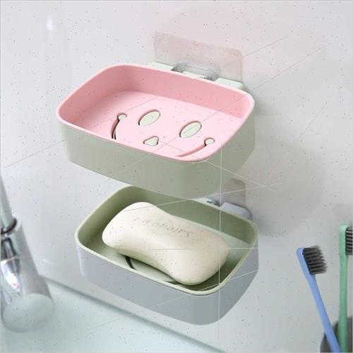 Smiley Double Soap Holder Suction Wall Mounted Drainage Soap