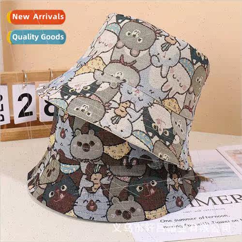 Spring Autumn cute cartoon printing fisherman hat female dou