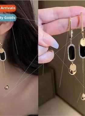 925 silver needle earrings wh asymmetric transfer beads geom