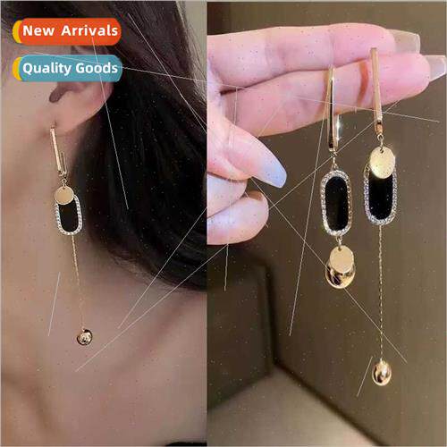 925 silver needle earrings wh asymmetric transfer beads geom