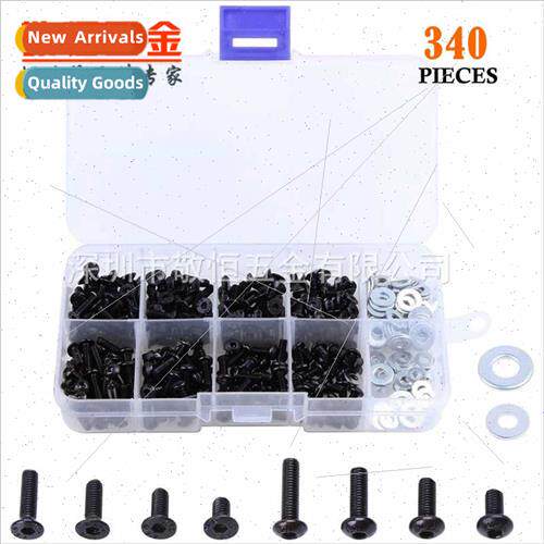340pcs M3 Grade 10.9 Black High Sngth Round Socket Screws wh