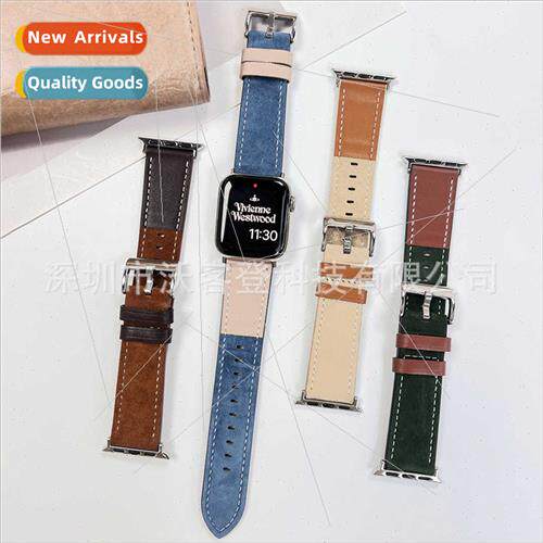 适用apple watch flip plush plush quilted leather leather str