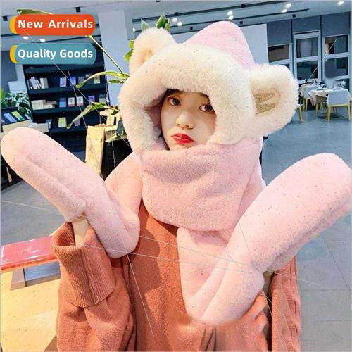 Autumn winter  adult children scarves gloves all-in-one wome