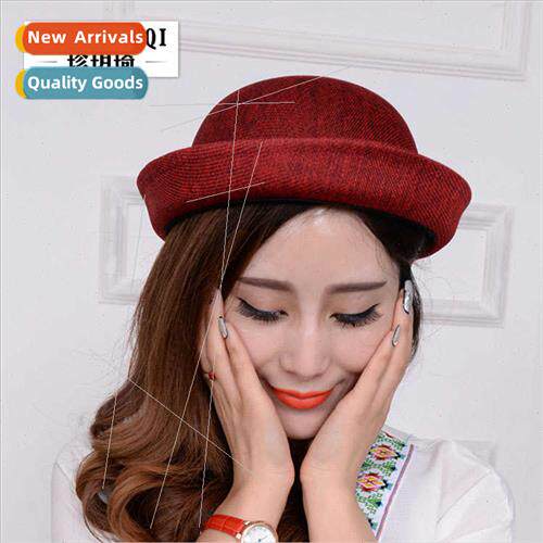 Korean  spring summer dome hat ladies mesh linen sun hat Eng