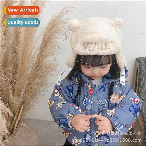 0-10 years old new hat letters cute plush thickened ear prot