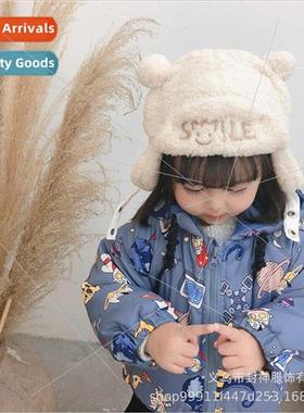 0-10 years old new hat letters cute plush thickened ear prot