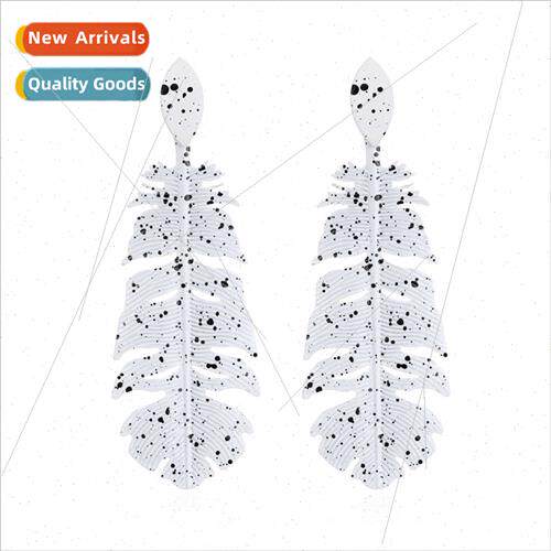 Creative personaly fun baking paint earrings feather earring