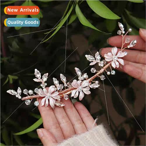 Handmade beaded side clip Europe high-end wedding bridal hea