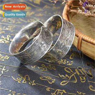 opening bracelet adjustable alloy flo Vintage carving ethnic