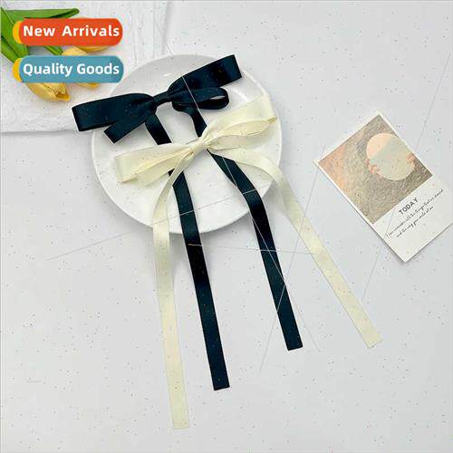 French long bow ribbon hair clips female simple versatile hi