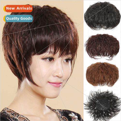 Wig piece head hair piece short curly hair corn hot cover gr