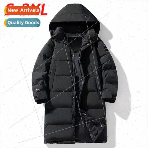 Men medium-length over knee thickened down jacket winter cou