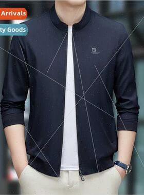 Men spring fall  stand-up collar jacket middle-aged elderly