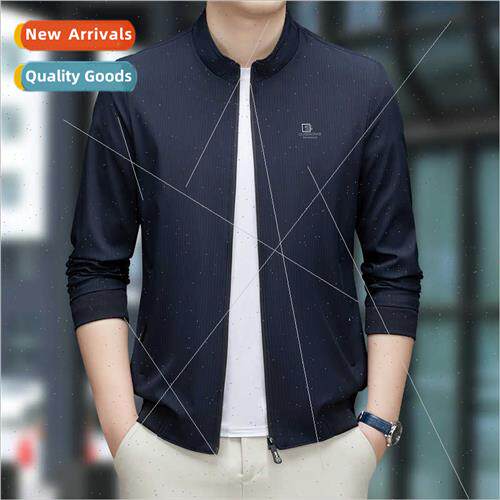 Men spring fall  stand-up collar jacket middle-aged elderly