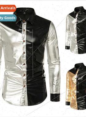 2023 Autumn new sequins color blocking nightclub men fashion