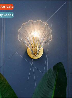 ght simple shell glass master bedroom wall sconce Italian ro