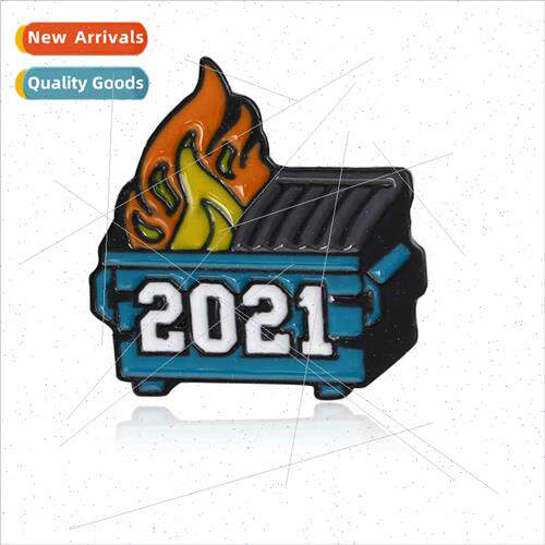 Creative oil dripping alloy pin on fire dumpster 2021 person
