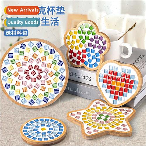 Mosaic coaster set making children handmade kindergarten art