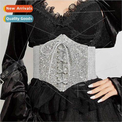 Glter Belt Wide Stch Elastic Corset Decoration Dress Sub Shi