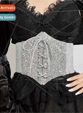 Glter Belt Wide Stch Elastic Corset Decoration Dress Sub Shi