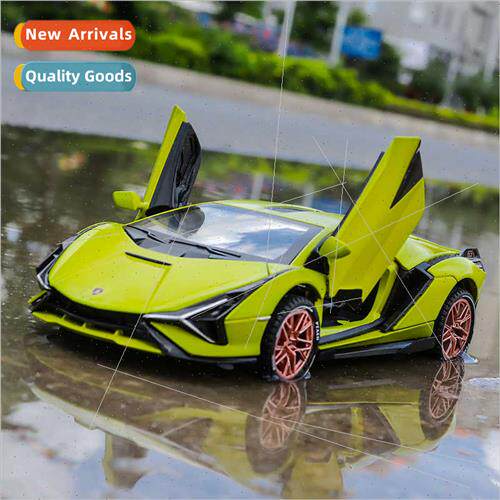 Color box Lambo XHD Flash alloy car model back to sound ligh