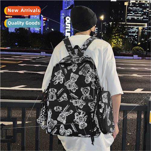 Schoolbag female Korea new tide chessboard checkerboard back