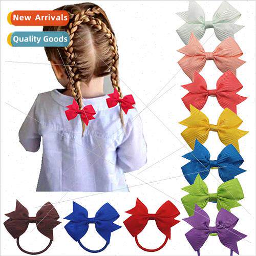Europe children jewelry bow leather band solid color threade