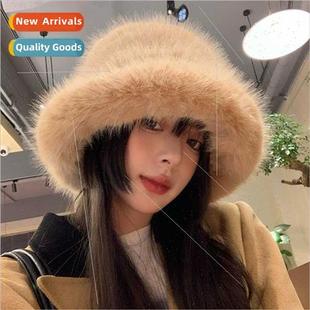 winter plush show hat fac fur female whe Xiben fisherman