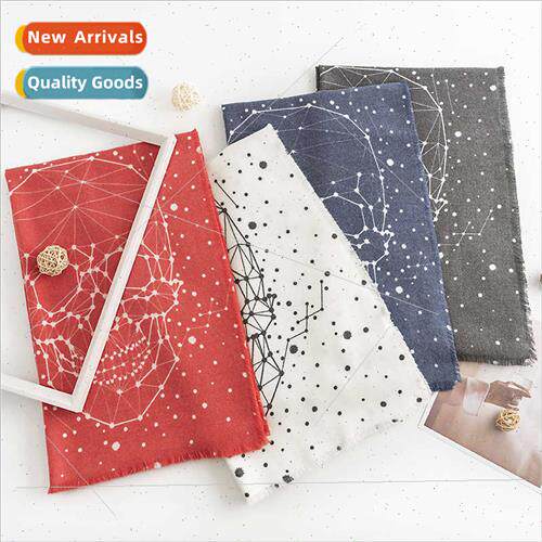 Polka dot skull faux cashmere scarf winter personaly wind ti