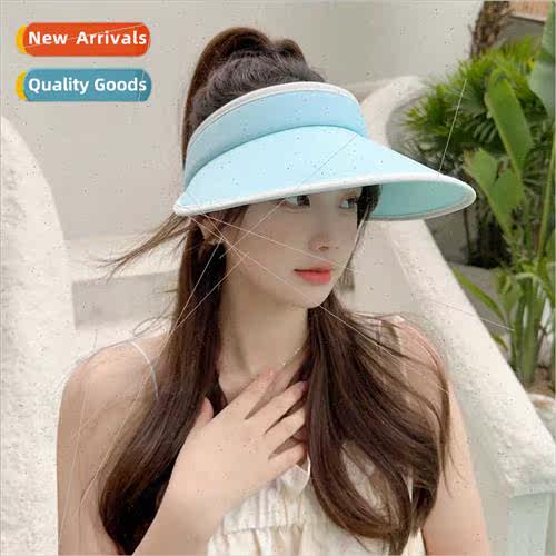 2023 Korean  hat female summer new ice silk roll roll hollow
