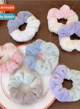 splicing color collision plush sausage hair bhigh texture fu