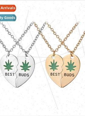 Accessories New Necklaces BEST BUDS Two Petals Patchwork Hea