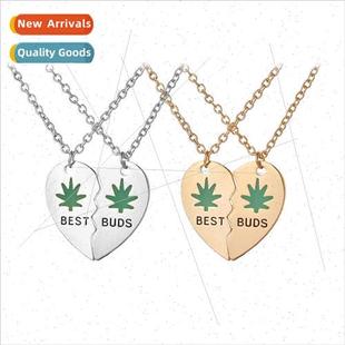 Accessories New Necklaces BEST BUDS Two Petals Patchwork Hea