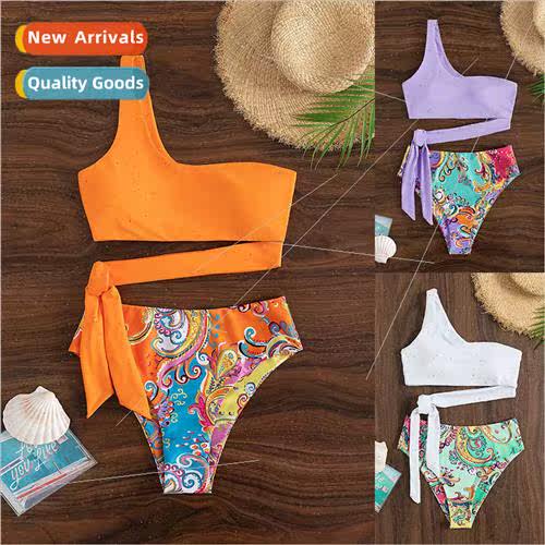Women Bikini Set High Cut Printed Bottom Padded Swimwear Sum