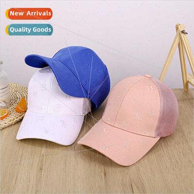 Summer letters embroidered duck tongue mesh cap Korean breat