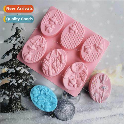 6 Continuous Oval Bee Soap 105 licone Molds Cake Ice Cream P