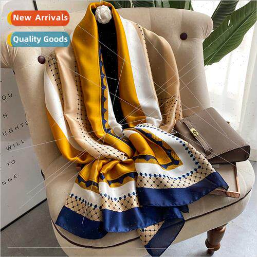 2022 Spring Autumn new satin yellow light luxury elegant tem