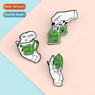 fun tea jewelry brooch imag badge creative alloy New culture