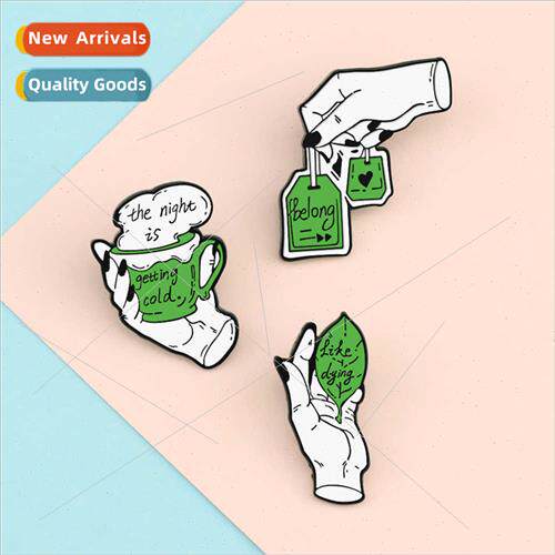 New brooch creative fun tea culture alloy badge jewelry imag