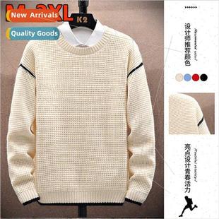 long sleeved sweater Sweater round winter Korean nec men
