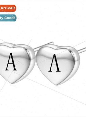 glossy steel color love tanium steel English first 26 letter