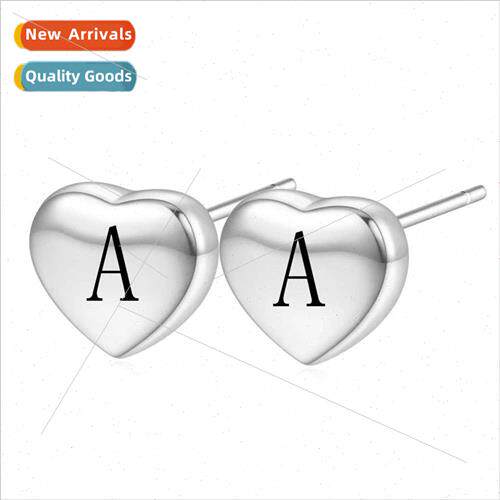 glossy steel color love tanium steel English first 26 letter