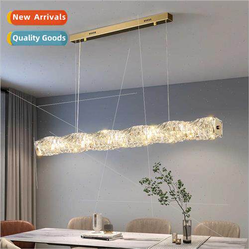 ght luxury simple dining room table crystal chandelier moder