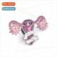 Shell Heart Zirconia Vintage Pink Gourd Alloy Oil Drip