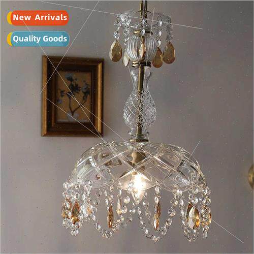 French retro glass carving crystal lamp restaurant bar entra
