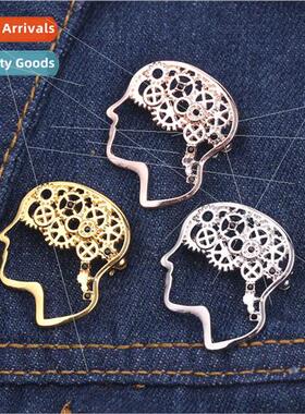 Brooch fashion new personaly retro brain brooch alloy platin