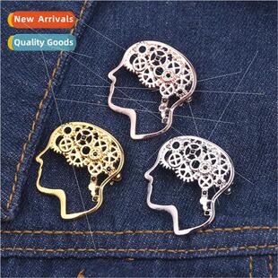 Brooch fashion new personaly retro brain brooch alloy platin