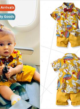 Childrens clothing summer boys short-sleeved casual su flowe