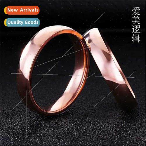 Men women fashion glossy stainless steel jewelry plain circl