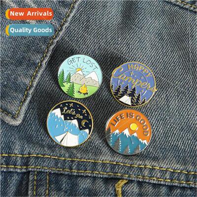 New jewelry letter brooch creative mountain peaks pine es sn